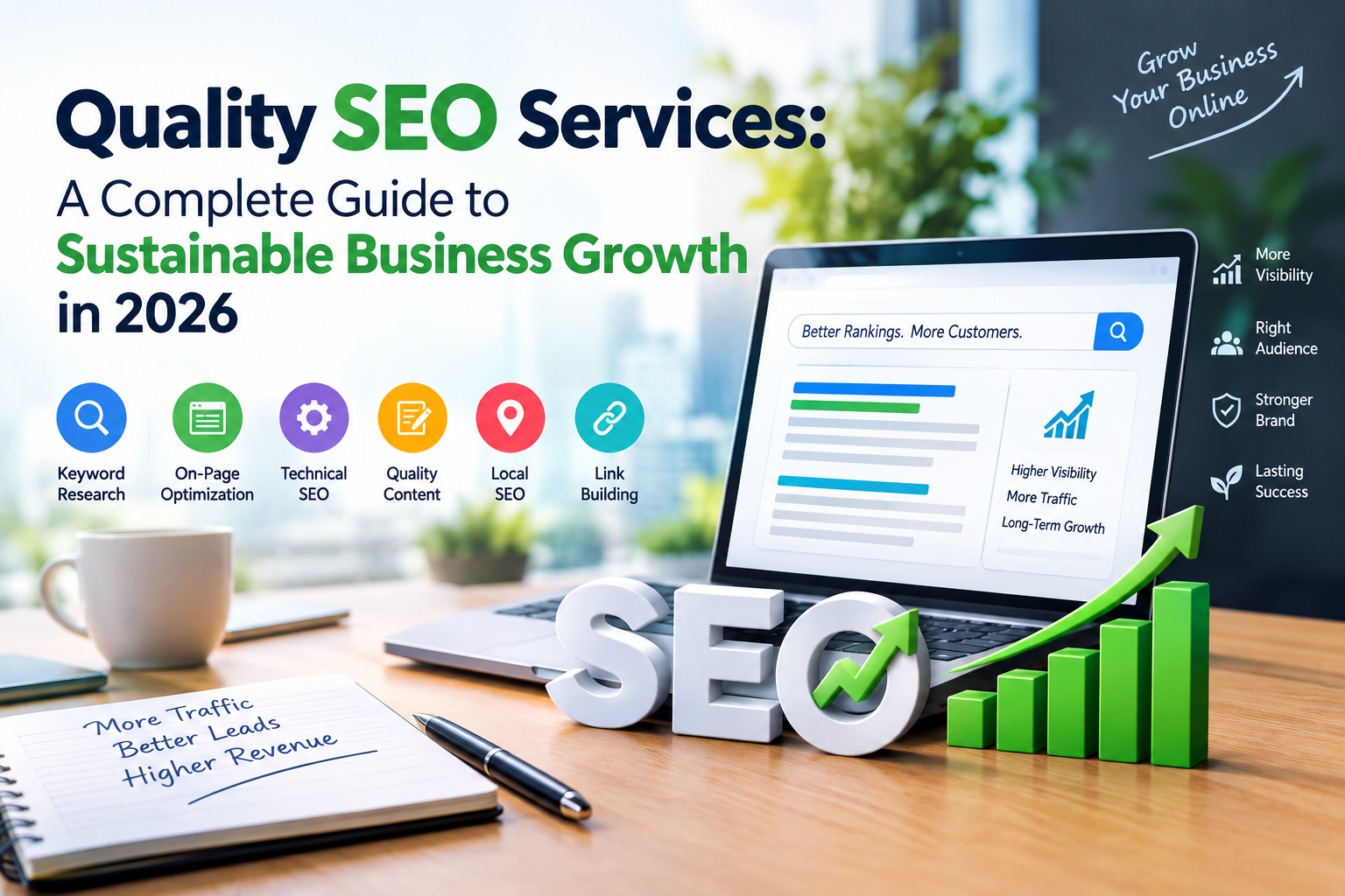 Quality SEO services for sustainable business growth in 2026
